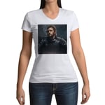 T-Shirt Femme Col V Metal Gear Solid Big Boss Jeux Video