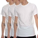 Calvin Klein 3P Cotton Stretch Crew Neck T-Shirt Vit bomull Small Herr