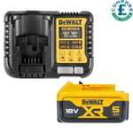 Dewalt Genuine DCB184 18V 5.0Ah Lithium-Ion Slide Battery With Charger