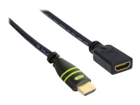 Techly - Hög Hastighet - Hdmi-Förlängningskabel Med Ethernet - Hdmi Hane Till Hdmi Hona - 20 Cm - Dubbelt Skärmad - Svart - Stöd För 4K