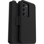 OtterBox Strada Via Case for Samsung Galaxy S23, Shockproof, Drop Proof, Slim, Soft Touch Protective Folio Case with Card Holder, 2x Tested to Military Standard, Black