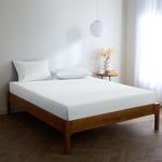 Mellanni Drap Housse 160 x 200 Bonnet 40 Cm - Doux, Résistant, Anti-Plis, Élastique Tout Autour - (160x200 cm, Blanc)