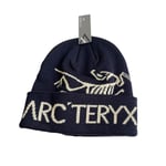 Arcteryx herr dam vinter stickad mössa skalle mössa stretchig unisex huvudbonad (FMY) Navy Blue