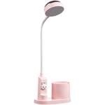 Ccykxa - Rose)Lampe de Bureau Enfant, Lampe de Table D'étude avec Porte-Stylo, Lampe de Chevet à Changement de Couleur Automatique, Lampe de Lecture