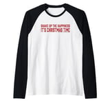 Shake Up The Happiness Train Christmas Lyrics Raglan Baseball Tee