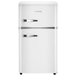 electriQ 80 Litre 70/30 Retro Freestanding Fridge Freezer - White