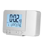 LED Projection Digital Alarm Clock Projection Temperature Clock (Silver)