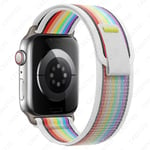 Lämplig för Trail Loop Rem för Apple Watch Band 49mm 44mm 40mm 45mm 41mm 42mm 44 45 49 Mm Correa Armband Iwatch Ultra Serie 7 6 5 3 Se 8 Klocka St rainbow 42 44 45 49mm