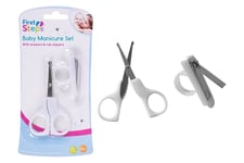 KIDS CHILDREN WHITE BABY 2 PACK MANICURE SET FIRST SCISSORS NAIL CLIPPERS 0-3 m