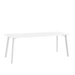 HAY - CPH Deux 210 2.0 Table Pearl White Lacquered Beech Frame L200 X W75 X H73 Pearl White Top Pearl White Lacquered Beech Edge - Matbord - Ronan & Erwan Bouroullec - Vit - Trä