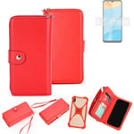 2in1 cover wallet + bumper for Oppo A35 Phone protective Case red