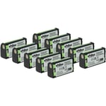 vhbw 10x Batterie compatible avec Sennheiser EW 500 G2, EW 572 G3, EW 512 G3, G2, EW 500 G3 casque audio, écouteurs sans fil (1500mAh, 2,4V, NiMH)