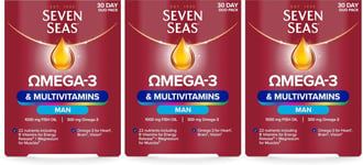 180 x Seven Seas Omega-3 & Multivitamins Man, With Biotin and Iron, 30-Day Duo