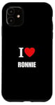 Coque pour iPhone 11 Mignon I Love Heart Ronnie Parents Wife Husband Valentine