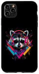 Coque pour iPhone 11 Pro Max Casque d'écoute Raccoon DJ