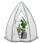 VOUNOT Serre de jardin hivernage dome avec bache PE 160x160x180cm Blanc