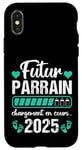 Coque pour iPhone X/XS Futur Parrain 2025 Humour Annonce Naissance Grossesse Cadeau