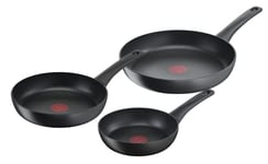 Tefal Ultimate On Lot de 3 poêles 20/24/28 cm avec revêtement très résistant, Thermo-Signal, Thermo-Fusion, forme profonde, tous types de cuisinières, passe au four, sans PFOA