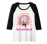 Womens Never Underestimate A Girl on A Snowboard Winter Sports Raglan Baseball Tee