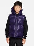 Boys, Nike Older Unisex High Fill Synthetic Insulated Gilet - Purple, Purple, Size L=12-13 Years