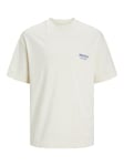 JACK & JONES Mens Santorini Short Sleeve T-Shirt Buttercream L