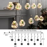 (USA plug Tree-Warm)LED-joulukoristeen juhlavalo toivepallolla festoon-verhonauhavalaisin kotihuoneeseen näyteikkunan sisustukseen keijuvalo