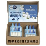 Febreze 3Volution Recharges Diffuseur Parfum Maison Électrique Pureté de Coton (4x 20ml), Désodorisant Smart Programming avec 3 Parfums En Alternance, Élimination Des Odeurs Maison