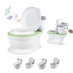 Pot Toilette Bébé Avec Son Pour Apprentissage De La Propreté - Toilette Bebe Et Enfant - Confortable, Anti Dérapant Avec Bruit De Chasse Et Musique - Vidange Facile Avec Pot Amovible