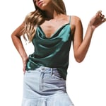 Cocila Strappy Tops for Women Summer Sexy V Neck Solid Color Adjustable Casual Loose Basic Ladies Blouse Shirts Tank Tops Cami Camisole Vest(S,Green)