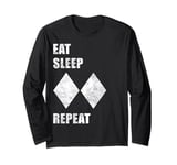 Eat Sleep Black Difficult Diamond Skiing Snowboarding Top Long Sleeve T-Shirt