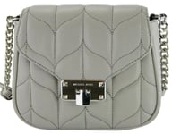 Michael Kors Peyton Crossbody Bag Small Grey Quilted Leather Shoulder Handbag