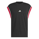 adidas Men's Basketball All World Sleeveless Tank, Black/red, XL Tall