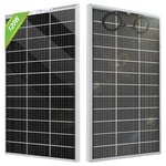 ECO-WORTHY Panneau Solaire Bifacial 12V 120W Panneau Solaire Double Fac Mono pour Charger Batterie, Balcon, Terrasse, Camping-car, Jardin, Bateau, RV et La Maison