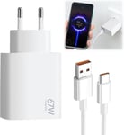 Chargeur Xiaomi Charge Rapide, 67w Chargeur Et 2m 6a Type C Cable Mi Turbo, Pour Xiaomi 14 13 12 12t 12s Pro Lite Note K60 K50 11 11s 12 Pro Plus, Chargeur Xiaomi 67w[L161]