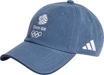 adidas Team GB Dad Cap Blue Running Run Adjustable Hat Mens Womens 3 Stripes