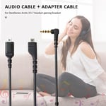 Sound Card Audio Cable+3.5mm Male to Female Adapter for SteelSeries Arctis 7 5 3