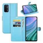 Oppo A54 5G      Pu Wallet Case    [Lightblue]