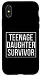 Coque pour iPhone X/XS Citation amusante pour la fête des pères avec inscription « Teenage Daughter Survivor »