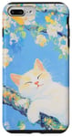 iPhone 7 Plus/8 Plus White Cat Artwork Blooming Osmanthus Flower Nature Case