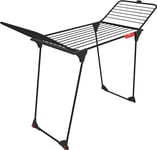 Vileda King Ultimate Indoor Clothes Airer, Black Edition, XXL 20 metres lines, Stable and sturdy, Easy Ironing, Easy Transport, Sock holder