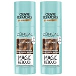 L'Oréal Paris - Spray Instantané Correcteur de Racines & Cheveux Blancs - Magic Retouch - Châtain - Lot de 2 x 75 ml