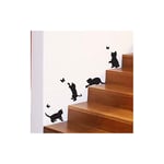 Shining House - Chats Jouant Catching Butterflies Home Vinyl Wall Sticker Décor Decal Mural Kitchen Animaux Papier Peint décoration Enfants Chambre