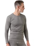 LAPASA Haut Thermique Homme Maillot de Corps à Manches Longues sous-Vêtements Chauds Automne/Hiver M09 Gris Clair (1 Haut) XL