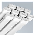 Anten 10 x Neon LED 150CM | 45W 4950lm Connectable Tube LED | Blanc Froid(6000K) Reglette LED IP65 Imperméable Luminaire Plafonnier pour Garage Ateliers Sous-sol Salle de bain Bureau Parking