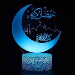 Mubarak Ramadan Led Diy -lamppu, Eid-koristeet Moon Star 3D Yövalo Puinen Pöytäkoristeet Mubarak-yhteensopiva Koti Ramadan Askartelu Koriste