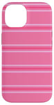 Coque pour iPhone 14 Rose rayé Girly Esthétique Preppy Stripe