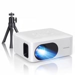 WOLFANG Mini Projecteur avec Trépied, Videoprojecteur 1080P Full HD, WP02 Retroprojecteur Portable, 200 Pouces, Zoom 25%, Video Projecteur Compatible avec iOS/Android/Tablet/PC/TV Stick/USB/Carte TF