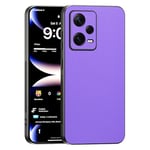 TAUYN Coque pour Xiaomi Redmi Note 12 Pro Plus 5G (12 Pro+), Ultra-Fin Premium PU Cuir Back et Monture en Silicone Souple Etui, Antichoc, Anti-Rayures Bumper Housse. - Violet