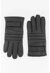 New Hugo Boss mens black leather winter warm biker premium gloves Large Medium 9