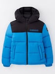 NAPAPIJRI Kids Hornelen Hooded Insulated Jacket - Blue, Blue, Size 12 Years